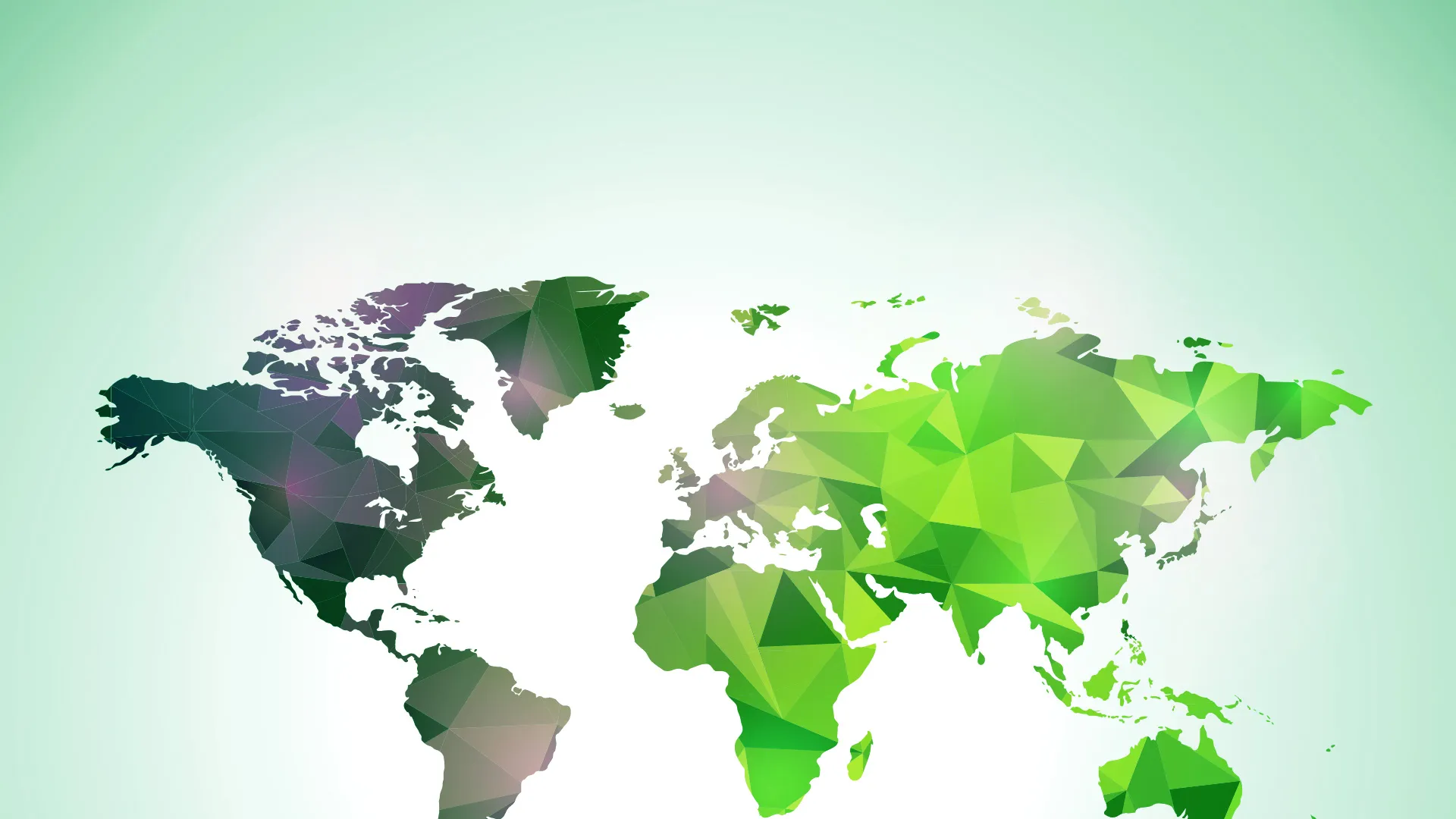 Mappemonde colorée verte tronquée