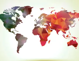Mappemonde rouge 