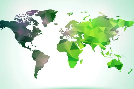 Mappemonde colorée verte