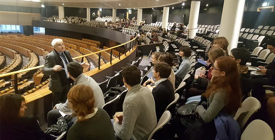 Engineering students in the "Rural development: land planning, natural resource management and public policies" option being received by Michel Dantin, a member of the European Parliament, in Brussels 