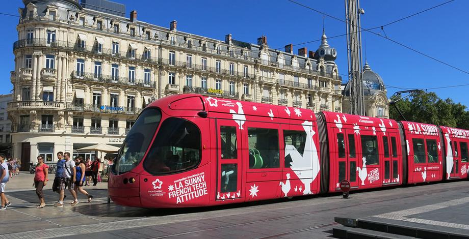 Montpellier and one of the four tramway line