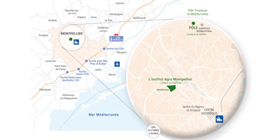Access map (La Gaillarde Campus)